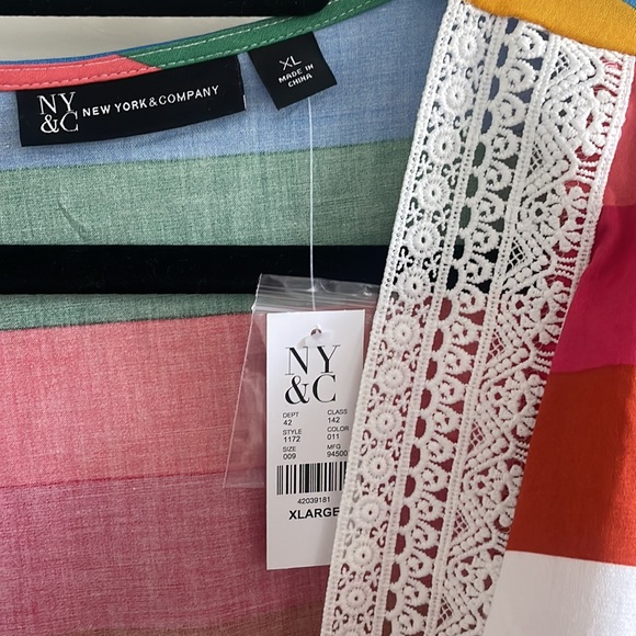 Bright Striped Wrap-Front Poplin Blouse - Picture 4 of 7